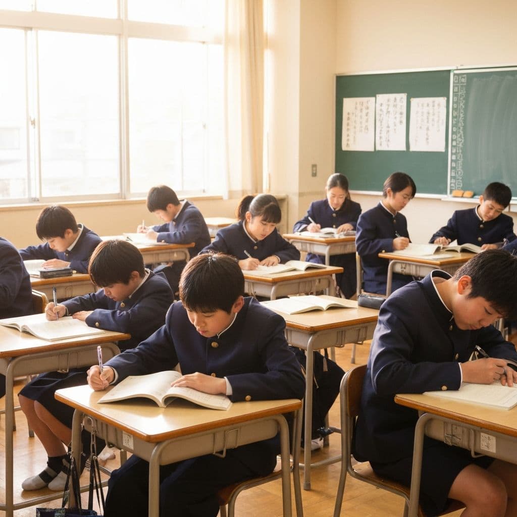 明るい教室で学ぶ生徒たち